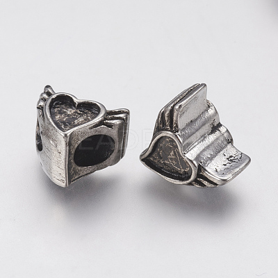 Ion Plating(IP) 304 Stainless Steel European Beads Enamel Settings STAS-J022-089AS-1