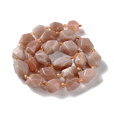 Natural Peach Moonstone Beads Strands G-C182-13-01-1