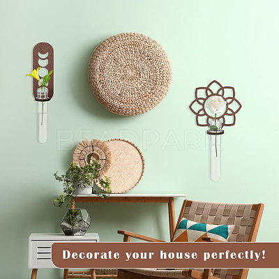 2 Sets 2 Styles Wall Hanging Terrarium Planter with Plastic Tube ODIS-GA0001-53B-1