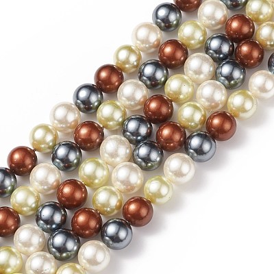 Shell Pearl Bead Strands BSHE-L017-18-1