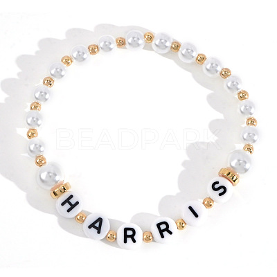 Minimalist ABS Imitatiom Pearl Round Beads Stretch Bracelets for Women EC7988-9-1