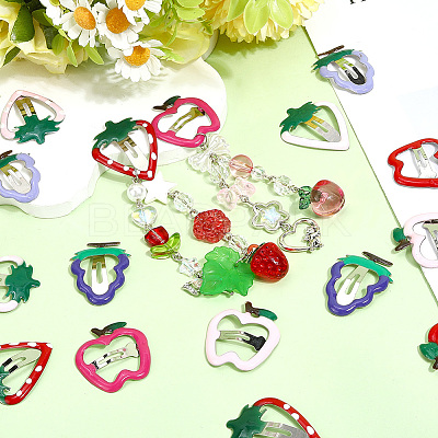 42Pcs 7 Styles Iron & Enamel Snap Hair Clips PHAR-SC0001-003-1