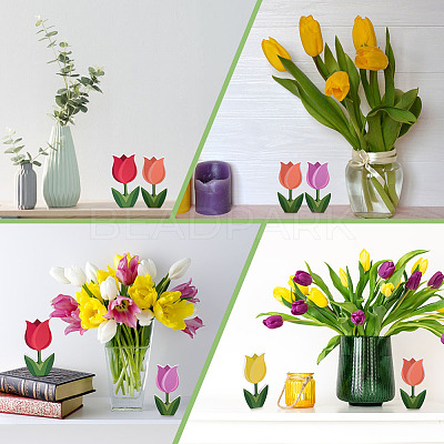 6Pcs 6 Colors Tulip PVC Display Decoration DJEW-WH0042-102-1