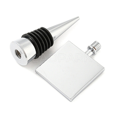 Alloy Wine Bottle Stopper Cabochon Settings AJEW-Z016-02D-P-1