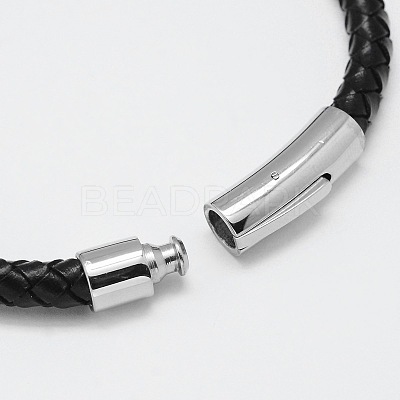 Braided Leather Cord Bracelets BJEW-I200-13-1