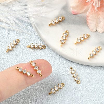 SHEGRACE Brass Pave Clear Cubic Zirconia Connector Charms XGRQ7H241-952G-1