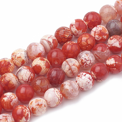 Dyed Natural Crackle Agate Beads Strands X-G-T100-03C-1