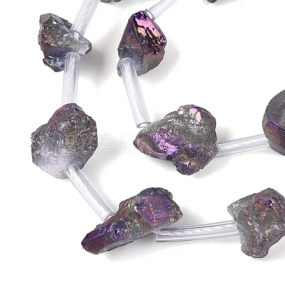 Electroplate Raw Rough Natural Amethyst Beads Strands G-Q610-06D-1