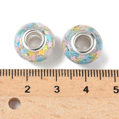 Transparent Resin Rondelle European Beads RESI-S023-14-1