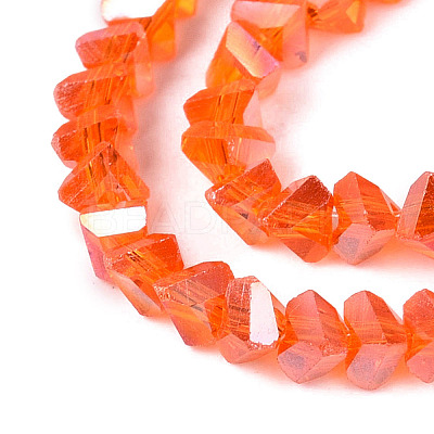 Electroplate Transparent Glass Beads Strands LS-EGLA-Q139-01A-A10-1