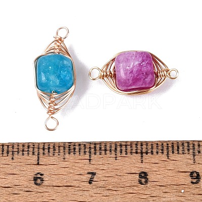 Dyed Natural Quartz Connector Charms G-Q606-25KCG-1