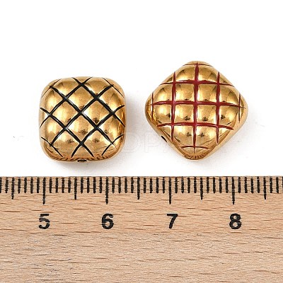 304 Stainless Steel Enamel Waffle Beads STAS-Z140-18G-1