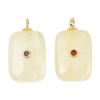 Natural Lemon Quartz(Heated) Pendants G-F837-04C-1