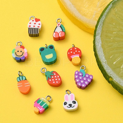 20Pcs 10 Style Handmade Polymer Clay Charms CLAY-YW0001-75-1