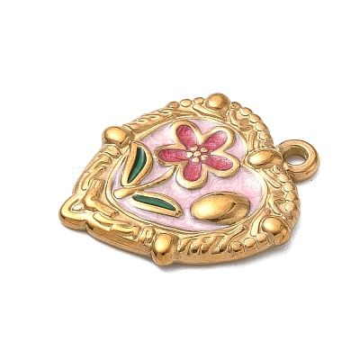 304 Stainless Steel Enamel Pendants STAS-A092-01D-G-1