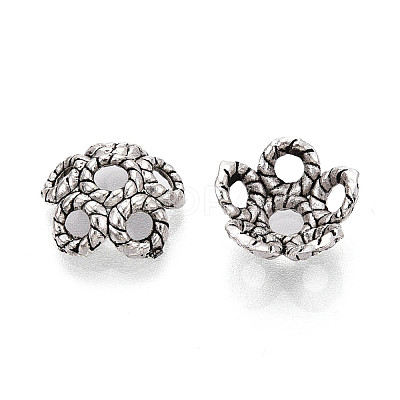 Tibetan Style Alloy Bead Caps TIBEB-T004-19AS-1