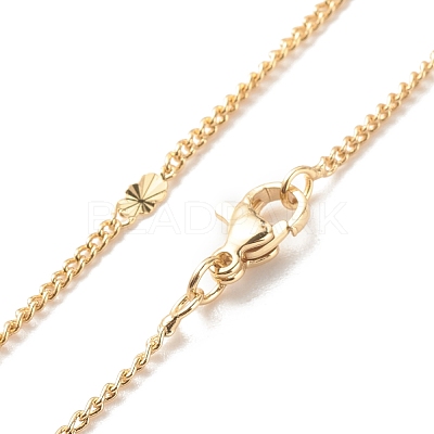 Brass Curb Chains with Oval Links Necklace for Women NJEW-P265-18G-1