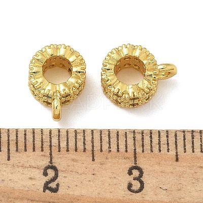 Brass Micro Pave Cubic Zirconia Tube Bails KK-U050-07G-1