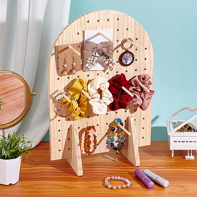 Arch Shaped Wooden Jewelry Display Stands ODIS-WH0331-09-1