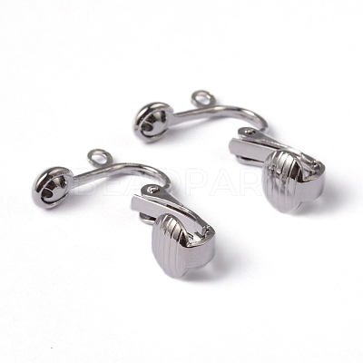Iron Clip-on Earring Findings for Non-Pierced Ears X-EC141-NF-1