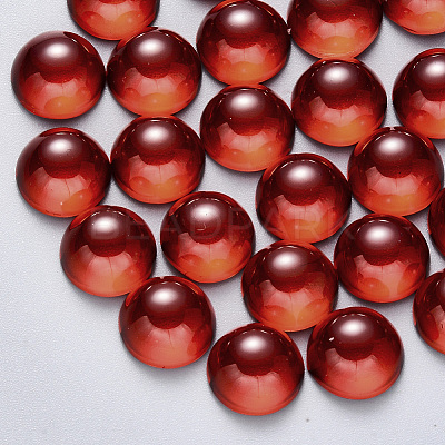 Transparent Spray Painted Glass Cabochons GLAA-S190-013C-F06-1