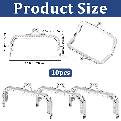 10Pcs Iron Kiss Lock Purse Frames FIND-BBC0005-18-1