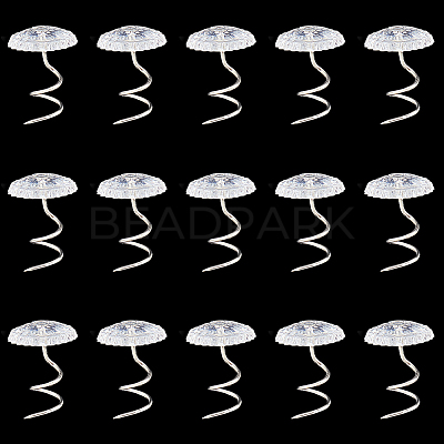 60Pcs Clear Acrylic Flat Round Head Iron Twist Pins FIND-SP0004-66-1