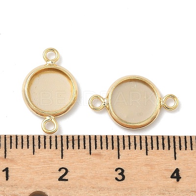 Flat Round Brass Connector Cabochon Settings KK-K414-13F-G-1