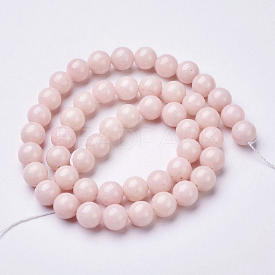 Natural Mashan Jade Round Beads Strands G-D263-8mm-XS02-1