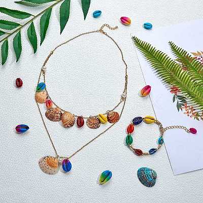 Spray Paint Cowrie Shell Beads DIY-SZ0007-38-1