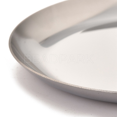 Non-Tarnish Flat Round 430 Stainless Steel Jewelry Display Plate STAS-P289-01P-1
