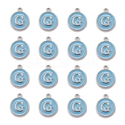 Platinum Plated Alloy Enamel Charms X-ENAM-S118-04G-P-1