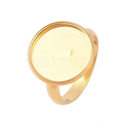 Adjustable 304 Stainless Steel Finger Rings Components STAS-L193-G-14mm-1