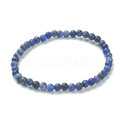 Natural Sodalite Beaded Stretch Bracelets BJEW-A117-A-36-1