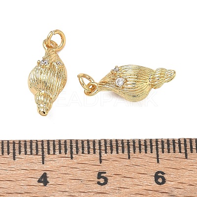High Polished Ocean Brass Micro Pave Clear Cubic Zirconia Pendants CU-CBAF3CF-02J-01-1