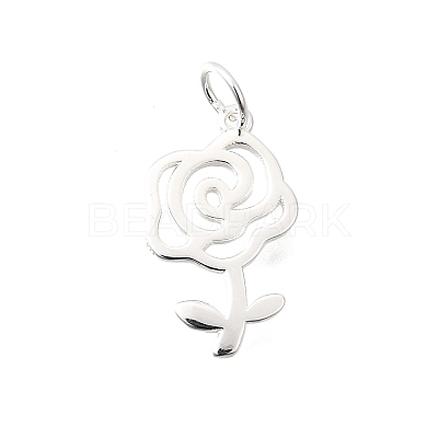 Valentine's Day 925 Sterling Silver Rose Pendants STER-G046-01S-1