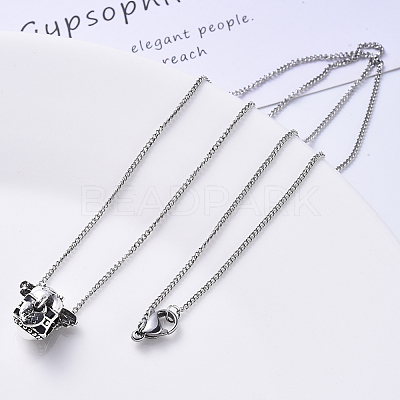 Non-Tarnish 304 Stainless Steel Curb Chain Necklace NJEW-S420-001C-P-1