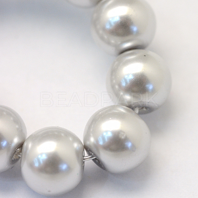 Baking Paint Pearlized Glass Pearl Round Bead Strands X-HY-Q003-10mm-62-1