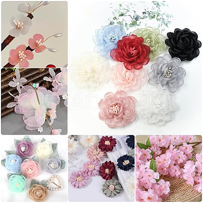 Gypsum with Cotton Cord Artificial Flower Core DIY-WH20007-36B-03-1
