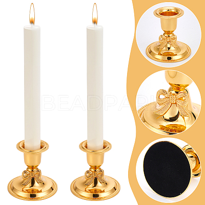 Zinc Alloy Candle Holders AJEW-WR0003-13G-1