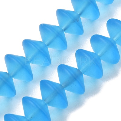 Frosted & Baking Paint Transparent Glass Beads Strands GL-CBA2ED2-03E-1