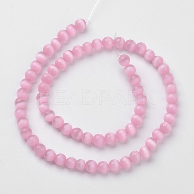 Cat Eye Round Beads Strands X-CER20-1