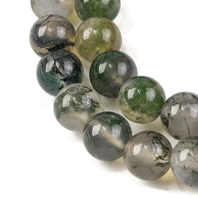 Natural Moss Agate Beads Strands G-J358-01-10MM-1