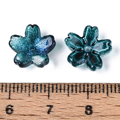 Baking Paint Transparent Glass Bead Caps DGLA-N014-06A-01-1