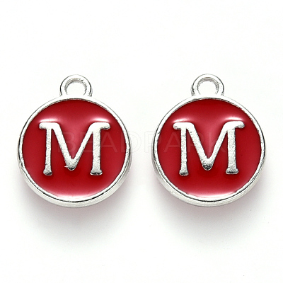 Platinum Plated Alloy Enamel Charms X-ENAM-S118-03M-P-1