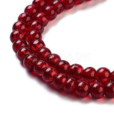 1 Strand Transparent Crackle Glass Round Beads Strands X-CCG-Q001-4mm-18-1