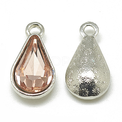 Alloy Glass Pendants PALLOY-T029-8x13mm-08-1
