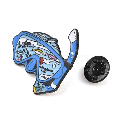 Diving Mask Enamel Brooches JEWB-I063-01EB-02-1