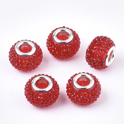 Resin Rhinestone European Beads X-RPDL-T002-03F-1