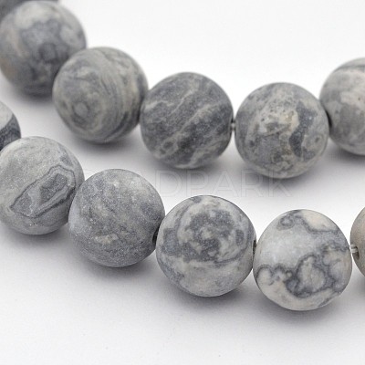 Natural Map Stone/Polychrome Jasper/Picasso Stone/Picasso Jasper Beads Strands X-G-D657-4mm-1